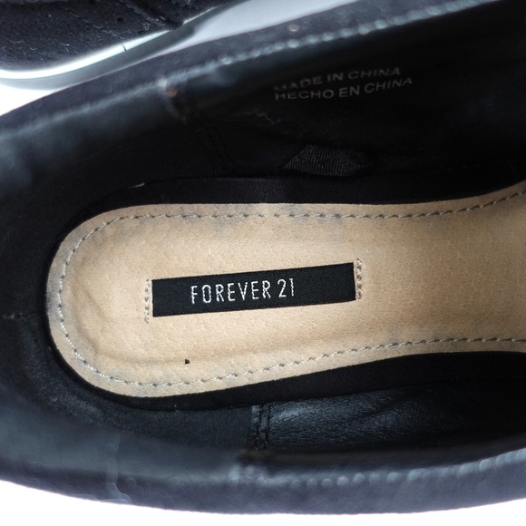 Forever 21 Black Quilted Suede Oxford Flats | Chic & Timeless - Picture 7 of 8